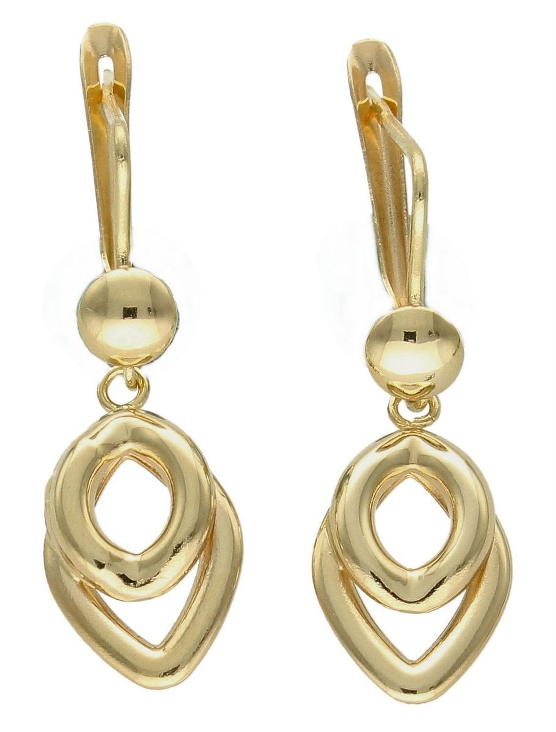 Złote kolczyki 585 wiszące w kształcie łezki KL 8643 585.jpg